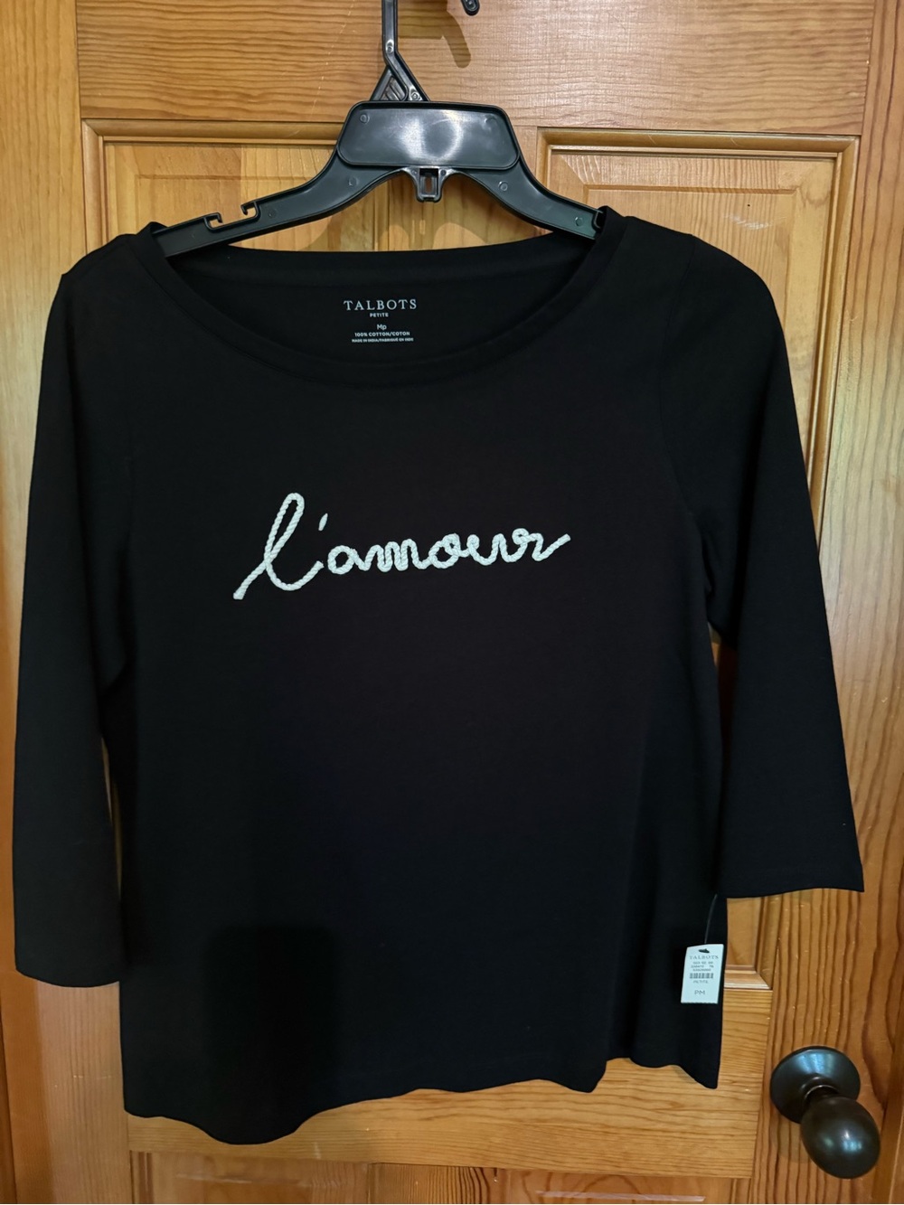 Talbots  Petite 3/4 sleeve cotton tee NWT